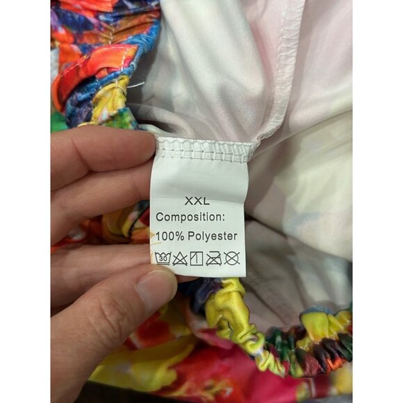 Bright Multicolor Abstract Print Womens Pants Size XXL Elastic Waist - Picture 5 of 11